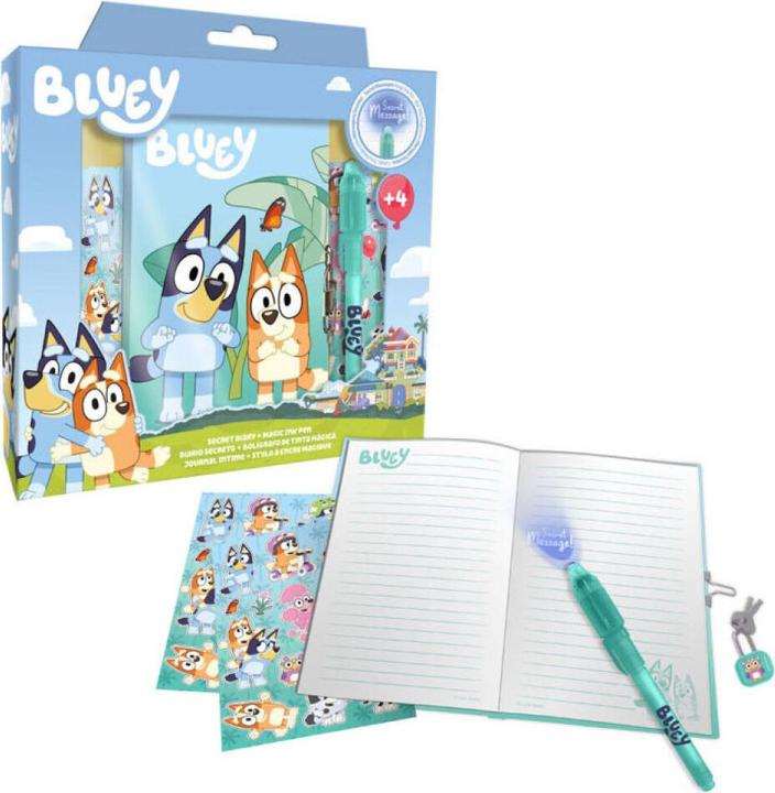 Image du produit Kids Licensing Bluey Set journal intime (23 x 22 cm, Blanc, Couverture souple)