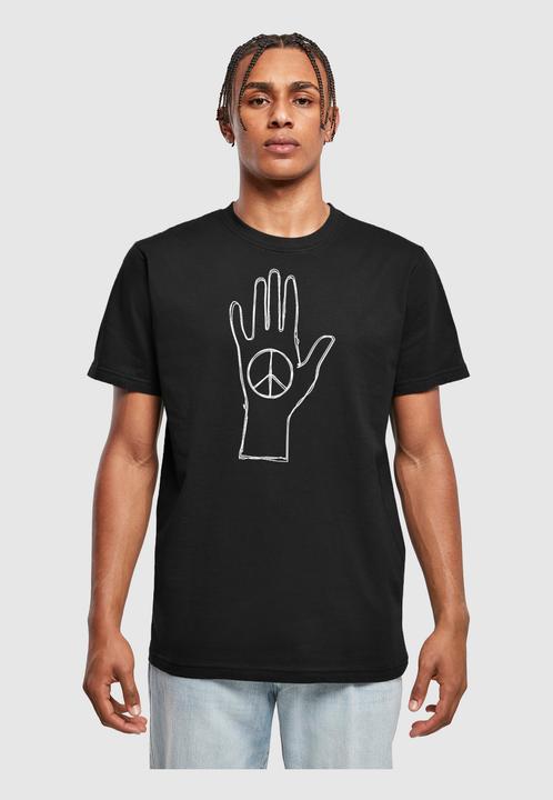 Produktbild Merchcode Peace - Scribble Hand Black T-Shirt Round Neck - 161075 (L)