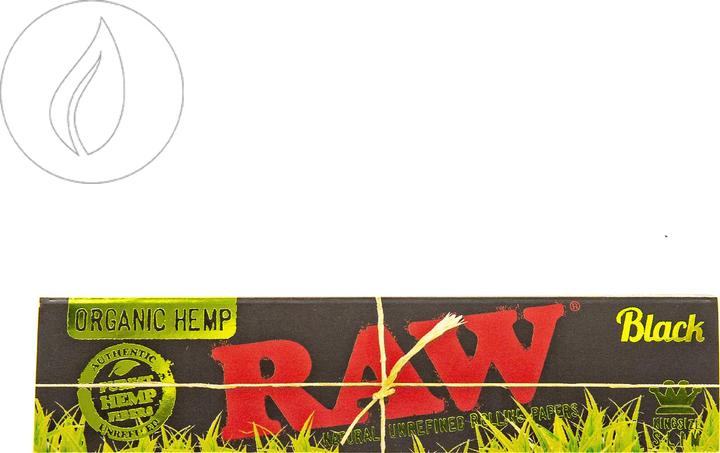 Actual product image RAW Organic Hemp Black Papers King Size Slim Extra Fine