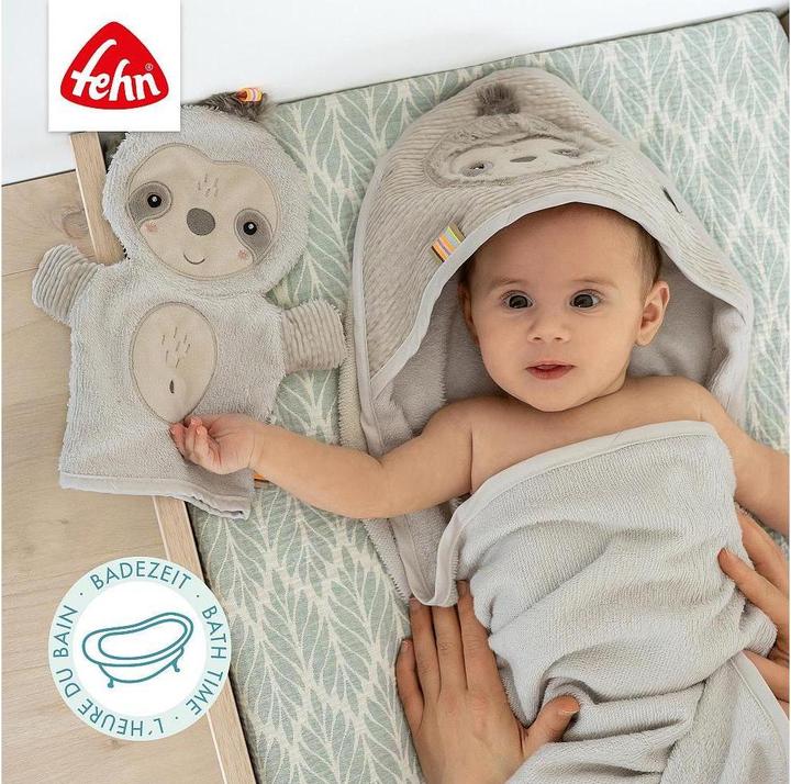 Image du produit Fehn Baby-Waschhandschuh Faultier, Material: Polyester, Frottee