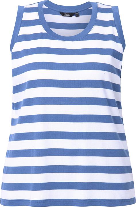 Immagine prodotto Ulla Popken Top dal taglio smanicato in jersey a costine a righe con scollo rotondo (58)