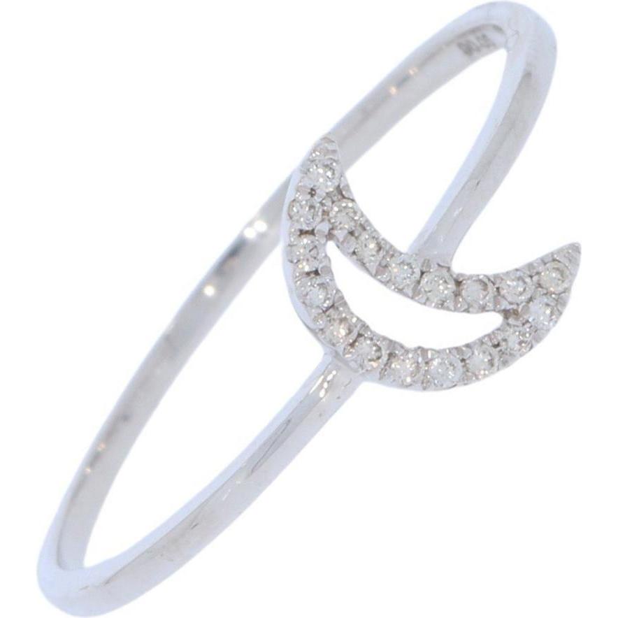Xen, Ring, Ring Mond mit 18 Diamanten 0,06 ct. 585 Weissgold, (52)