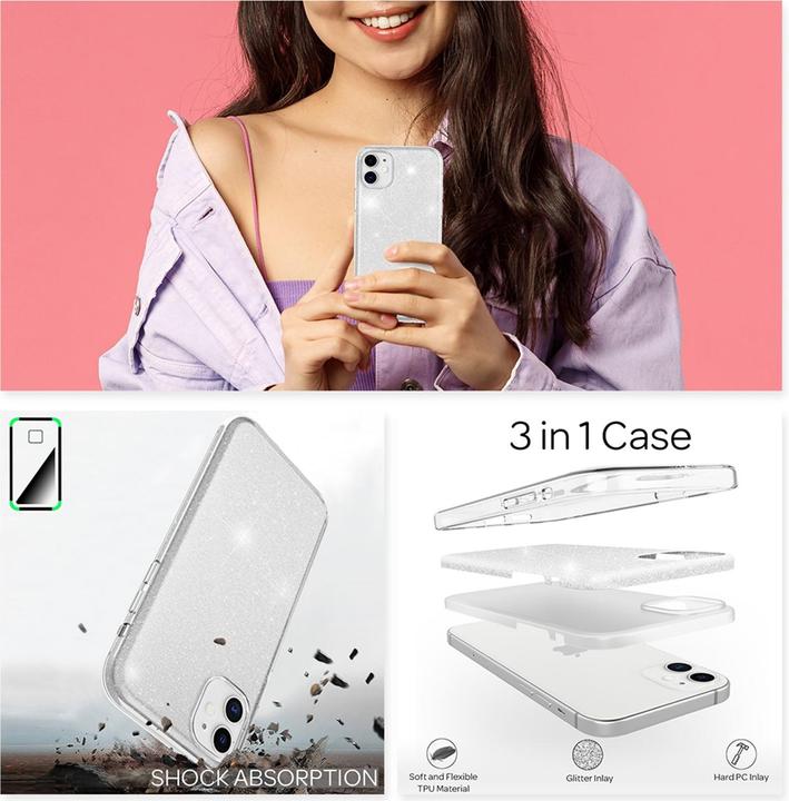Produktbild Nalia Glitzer Handyhülle (Apple iPhone 12)