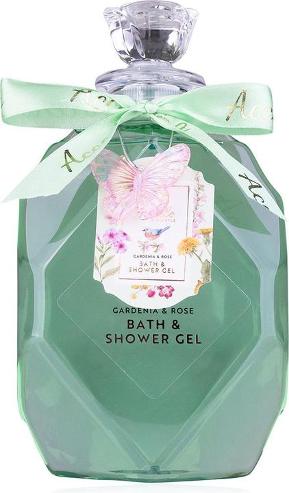 Produktbild Accentra Duschgel BELLE SPA in Flasche mit rosenförmigem Verschluss und Schmetterlingsanhänger (550 ml)
