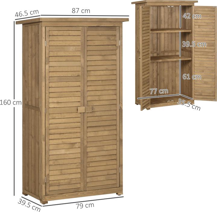 Produktbild Outsunny Gartenschrank mit Lamellentüren