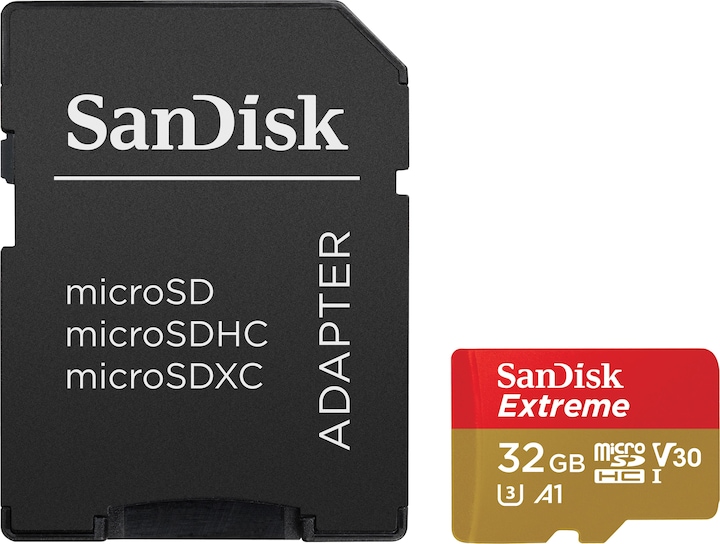 Image du produit SanDisk MicroSD extrême A1 (microSDHC, 32 Go, U3, UHS-I)