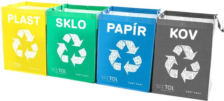 Sixtol Waste separation bag SORT EASY 4 METAL, 30x30x40cm, 4x36l, 4 pieces (4 x, 36 l)