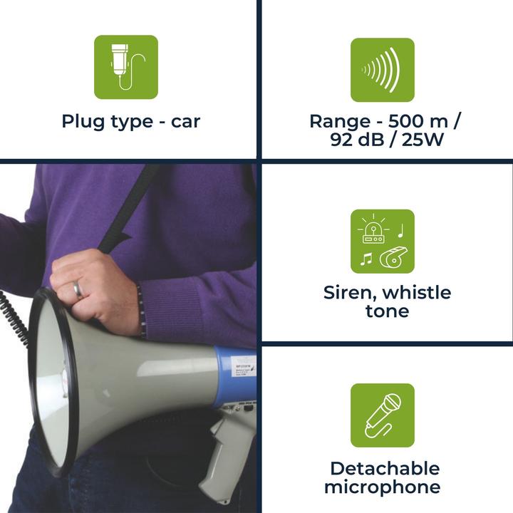 Actual product image Velleman MP25SFM Megaphone (Megaphone)
