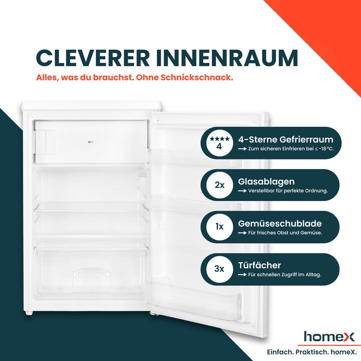 Actual product image HomeX Refrigerator with freezer compartment small (109 l)