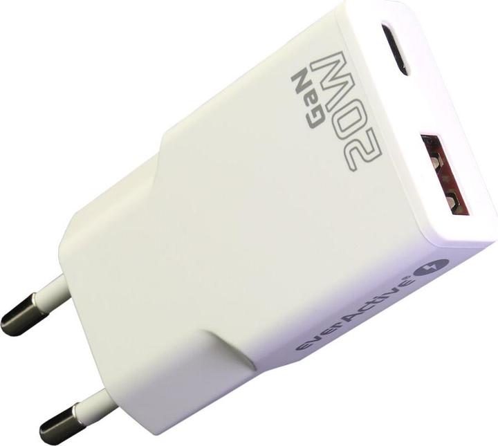 Everactive 20-W-Wandladegerät 1 x USB 1 x USB-C (20 W, 2 Ports)