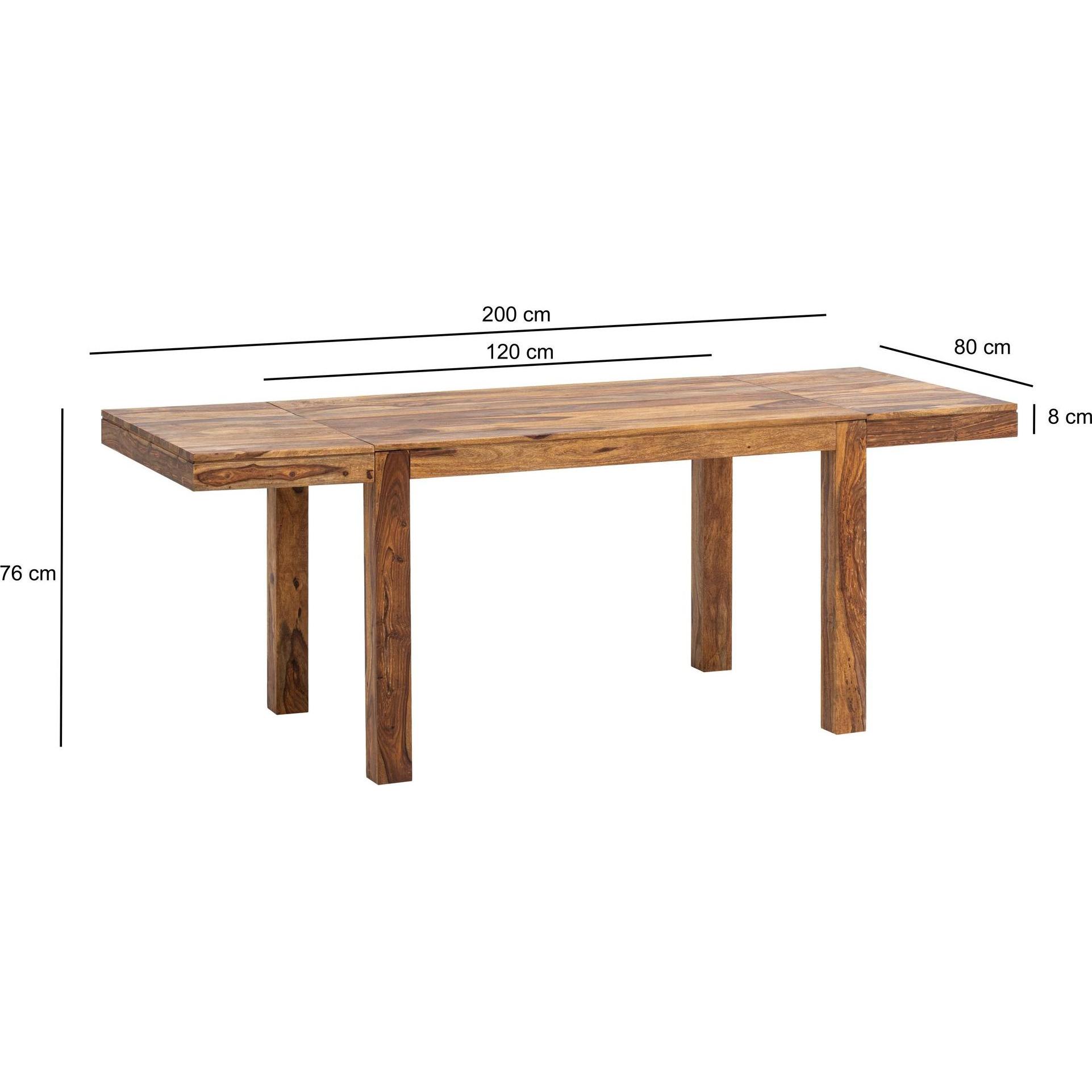 Thumbnail - FineBuy, Esstisch, Esszimmertisch Erweiterbar Esstisch 120x80 cm Holz Massiv Küchentisch (120 x 80 x 76 cm)