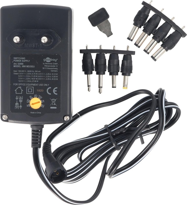 Produktbild Goobay 3 V - 12 V Universal-Netzteil
