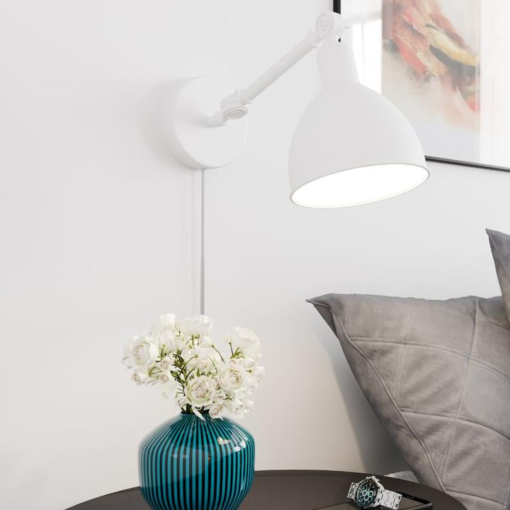 Actual product image By Rydens Bazar mini wall lamp with plug white (E27)