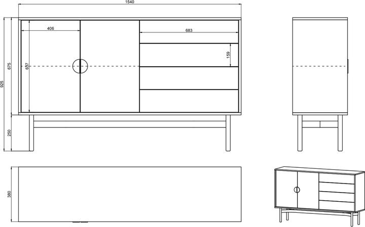 Produktbild Selsey Stoon (154 x 38 x 93 cm)