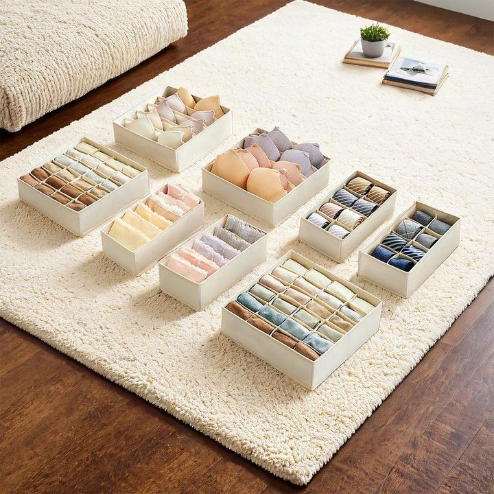 Produktbild Songmics Flatbox Beige, Materialtyp: Textil, Material: Textil (22.50 cm, 8x)