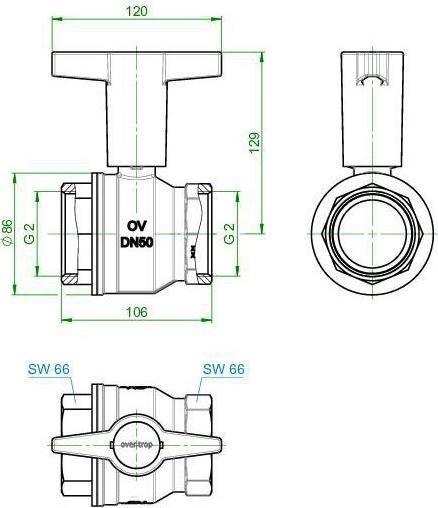 Produktbild Oventrop Knebelgriff-Kugelhahn Optibal