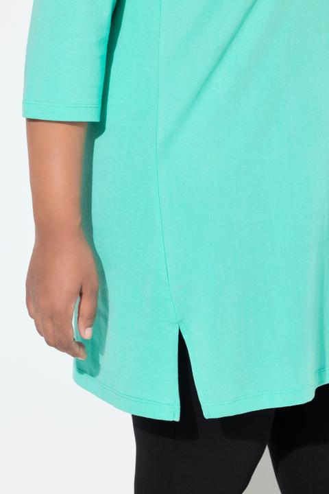 Immagine prodotto Ulla Popken Maglia lunga con scollo a V, maniche a 3/4 e taglio svasato (46, 48)