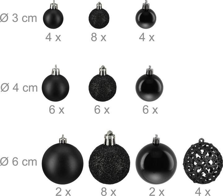 Image du produit Relaxdays Ensemble de boules de Noël (50 -pièce)