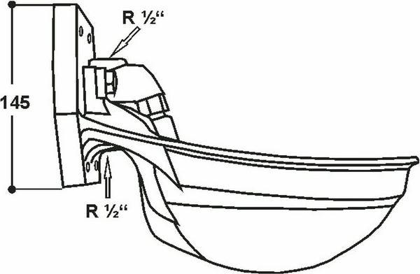 Image du produit Suevia Drinkbak (Kunststof / 1/2 Messing) - Model 12 P