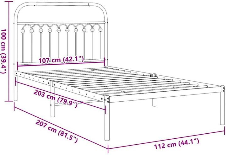 Image du produit vidaXL Bettgestell (107 x 203 cm)