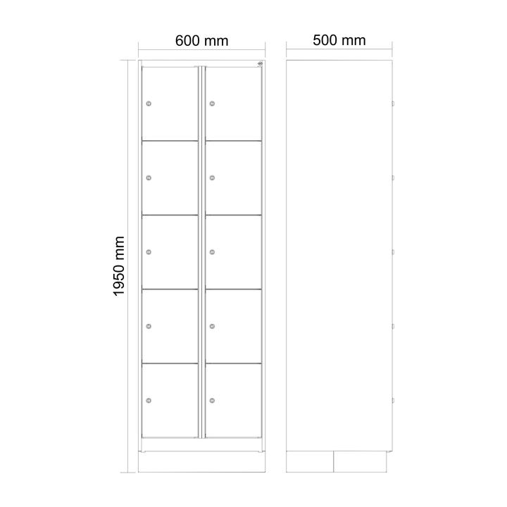 Produktbild C+P Fächerschrank Classic Plus, 5 Fächer übereinander, Abteilbreite 30 cm, mit Sockel (60 cm, 195 cm)