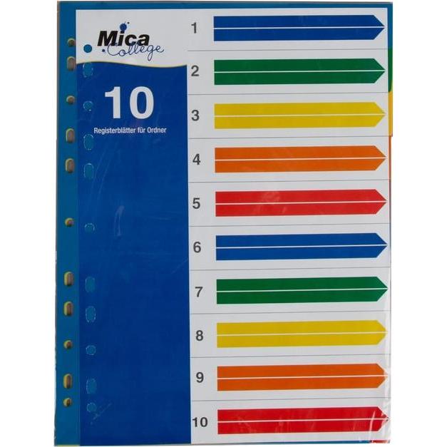 MICA College, Ordner Zubehör, Registerblätter A4 - 10 Teile