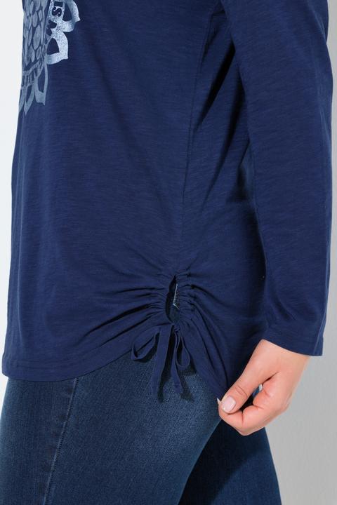 Produktbild Ulla Popken Shirt, Mandala, Rundhals, Langarm, Raffbänder (50, 52)