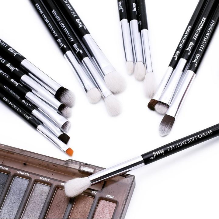Produktbild Jessup 15Pcs Professional Makeup Brushes Set Kosmetik Tools Eye Liner Shader Holzgriff Natural-Sy (Augenbrauen)