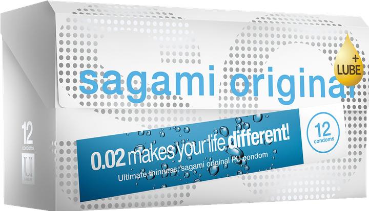 Produktbild Sagami Original 0.02 Extra Lubricated» latexfrei, 12 extra feuchte, ultradünne Kondome für Latex-Al (12 Stk.)