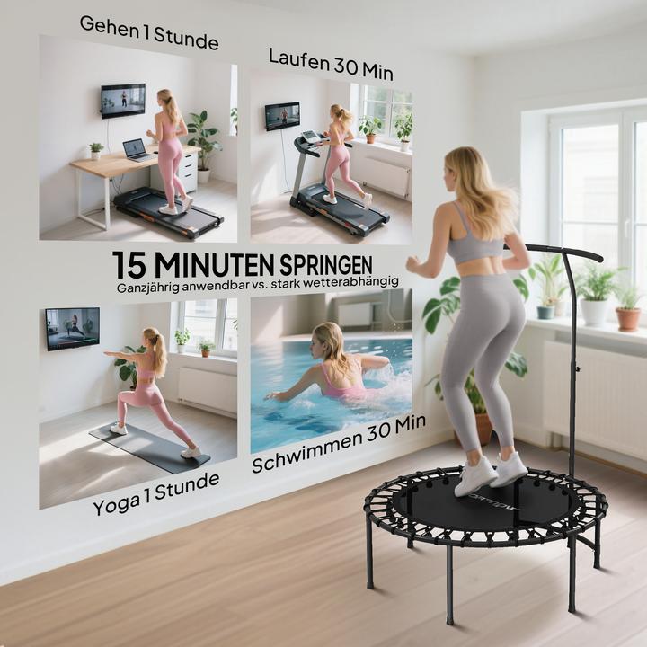 Actual product image SportNow Fitness Trampolin Stahl, Kunststoff Schwarz (102 cm)