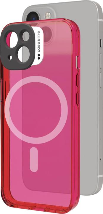 Image du produit Case & Me Étui Fluo compatible avec MagSafe iPhone 14 rose (Apple iPhone 14)