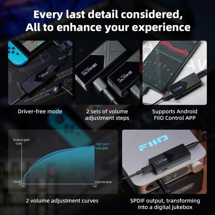 Immagine prodotto FiiO KA17 (USB-DAC, interruttore di guadagno)