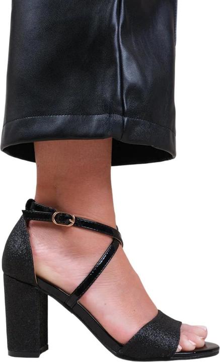 Actual product image Where's That From Womens/Ladies Ruth Glitter Wide Medium Block Heel Sandals (40)