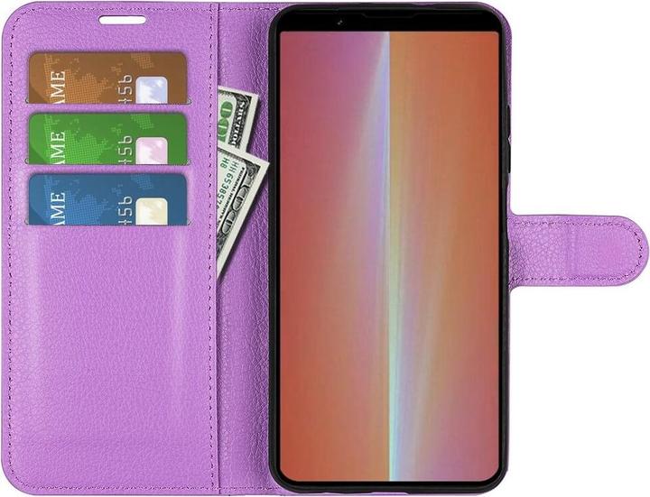 Actual product image Cover-Discount Sony Xperia 5 V - Leather case violet (Sony Xperia 5 V)