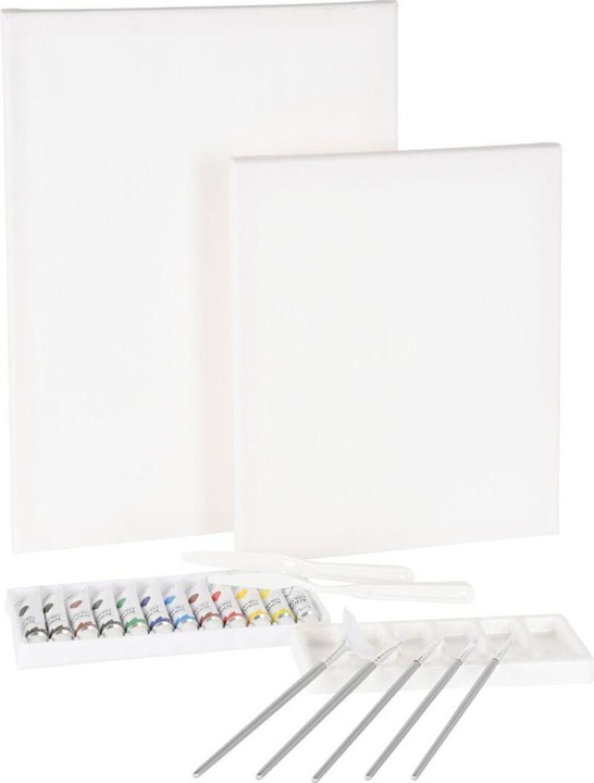 Immagine prodotto Set per dipingere con tela, colori e pennelli