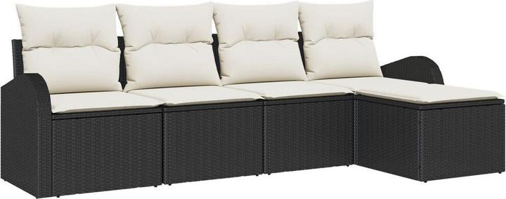 Image du produit vidaXL Canapé de jardin 5 pièces avec coussins Noir Poly Rattan