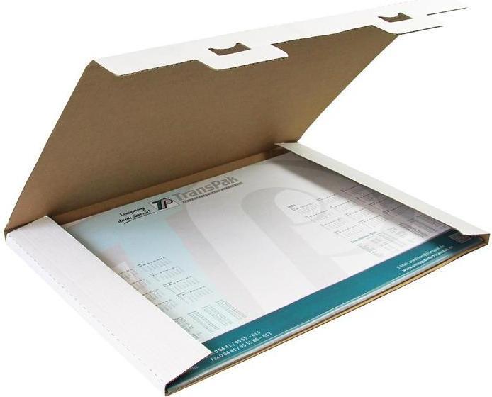Produktbild Transpak Kalenderverpackung 1-wellig Masse 605x427x15mm A2 Qualität 1.3B weiss passend für A2 (25 x)