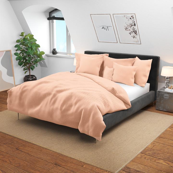 Actual product image Lotus Bettwaren Bed Linen Satin Seersucker uni (Pillowcase, 65 x 100 cm)