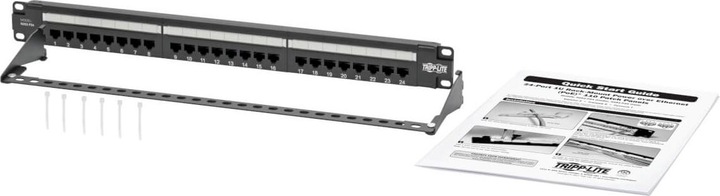 Produktbild Eaton Cat6 24-Port Patch Panel PoE+ Compliant 110/Krone 568A/B RJ45 Ethernet 1U Rack-Mount