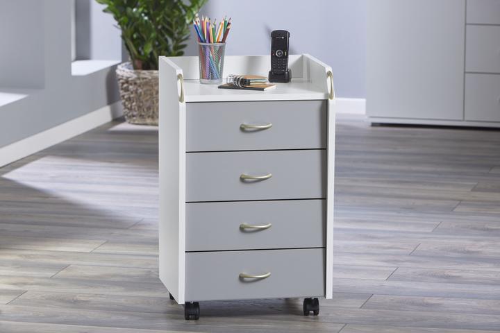Image du produit Inter Link Container PRINTI Container sur roulettes Printi blanc-gri (40 x 65 x 36 cm)