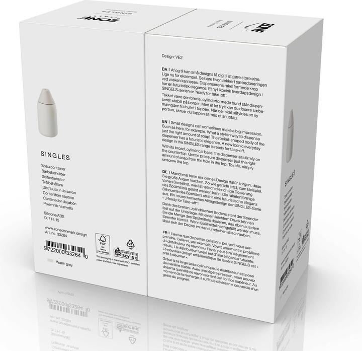Immagine prodotto Zone Denmark Dispenser di sapone Singles 300 ml, Grigio caldo