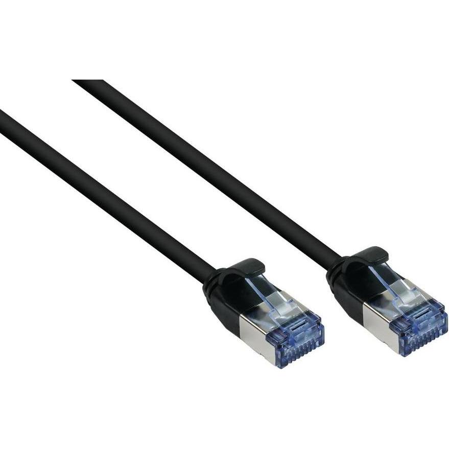 Good Connections RNS Patchkabel SlimLine, Cat.6A, U/FTP, PiMF, halogenfrei (LSZH), 500MHz, CU, schwarz, 2m, Good Con (U/...