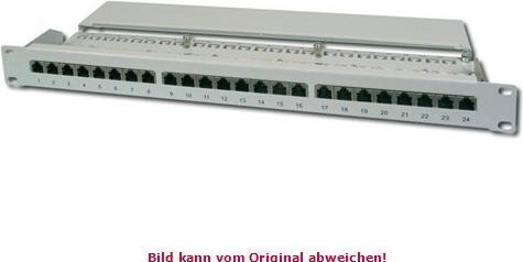 Actual product image Digitus CAT 5e Class D Patch Panel shielded 16-Port RJ45 8P8C LSA 1U Rack Mount Color Grey RAL 7035