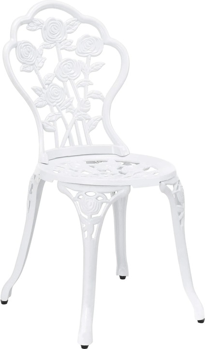 Produktbild Casa.Pro Gartenmöbelset Wakefield Tisch rund mit 2 Stühlen Gusseisen Weiss (59 cm)