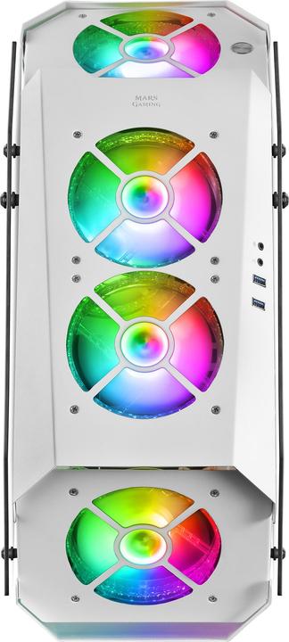 Actual product image Mars Gaming Boitier Moyen Tour Atx Mc51 RGB Avec Panneaux Vitrés (Blanc) (ATX, Mini-ITX, mATX)
