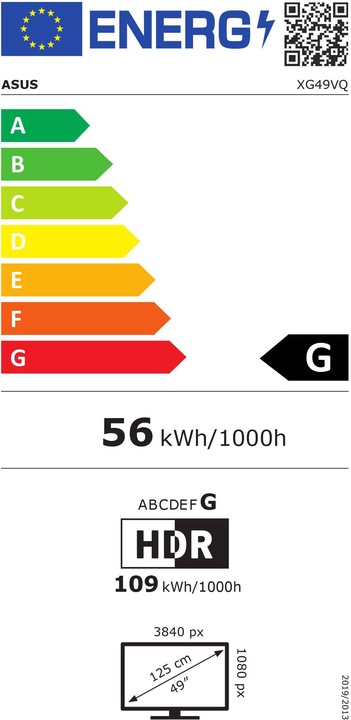 Energie-Label ASUS ROG Strix XG49VQ (3840 x 1080 Pixel, 49")