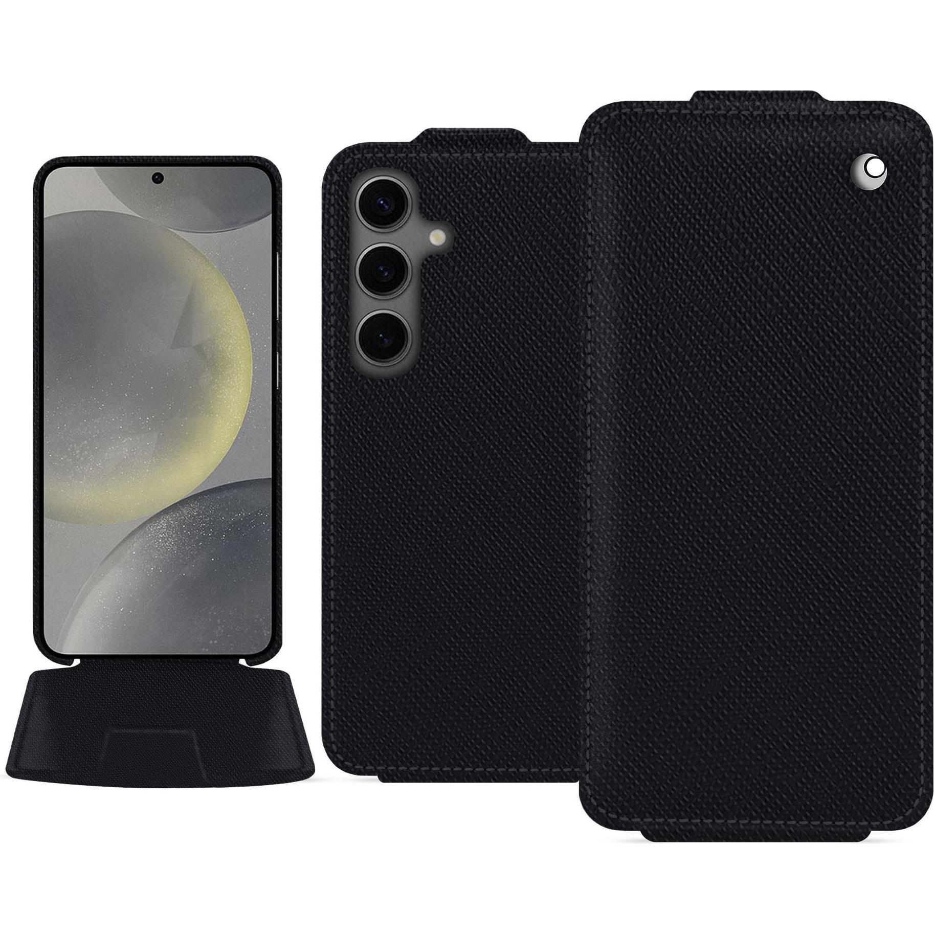 Noreve Lederschutzhülle vertikal (Samsung Galaxy S24), Smartphone Hülle, Schwarz