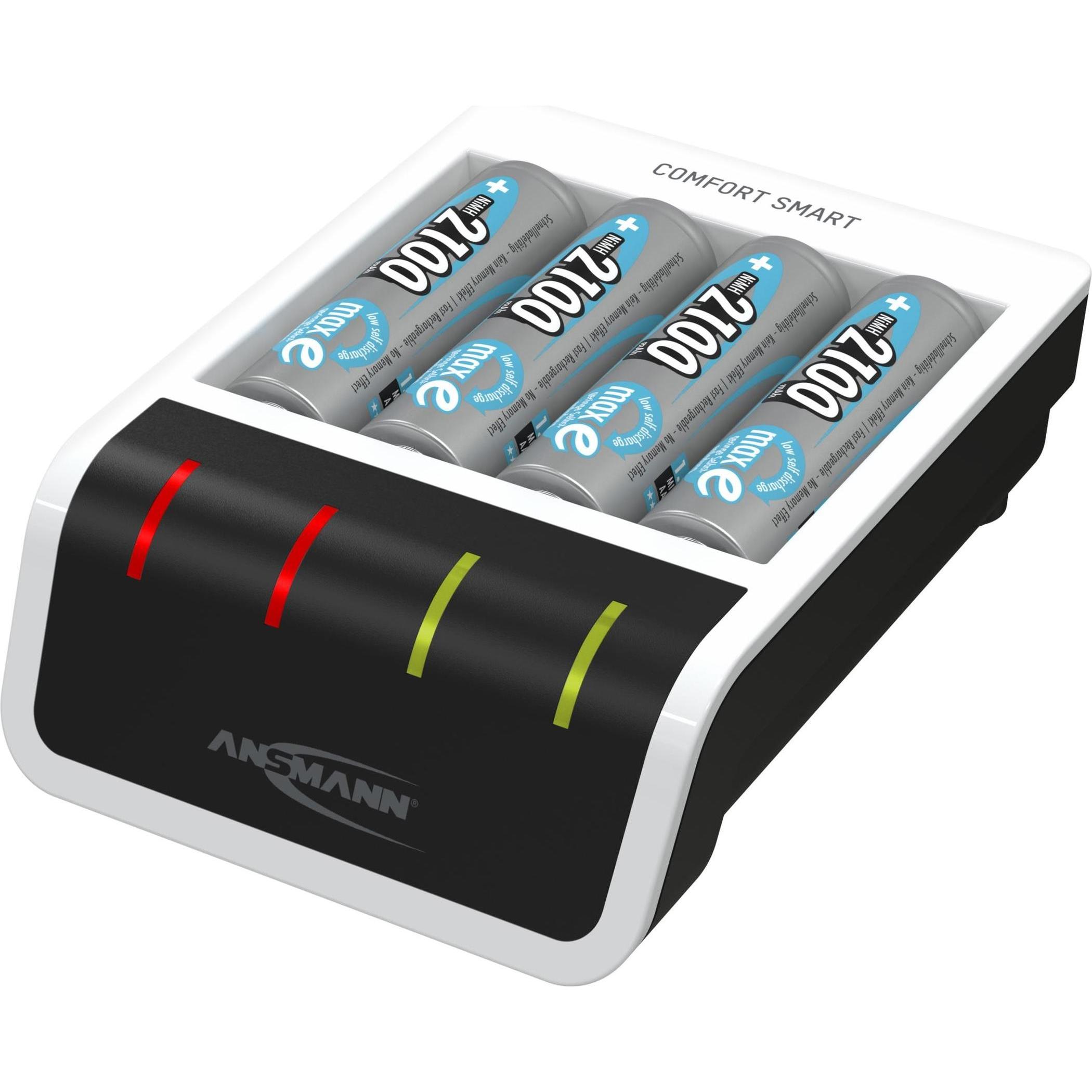Ansmann Comfort Smart (4 Stk., AA, 800 mAh, Ladegerät inkl. Akku), Akku Ladegerät