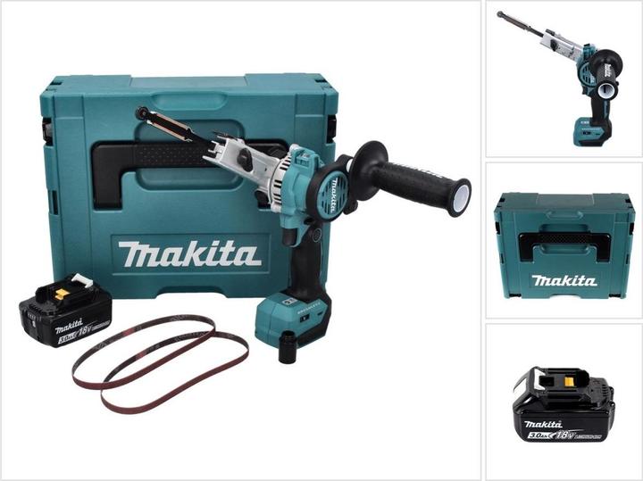 1x Makita DBS 180 lime à bande sans fil 18 V 9 x 533 mm Brushless + 1x batterie 3,0 Ah + Makpac - sans chargeur