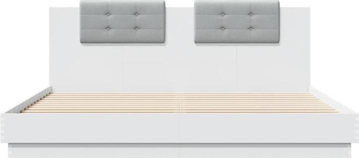 Produktbild vidaXL Bettgestell mit Kopfteil und LED-Leuchten (160 x 200 cm)